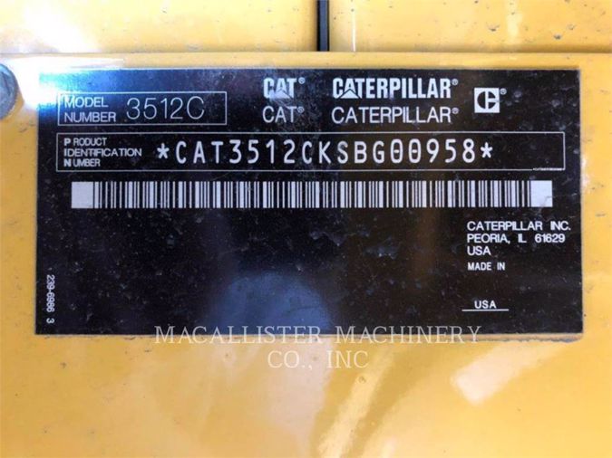 2011 CATERPILLAR 3512