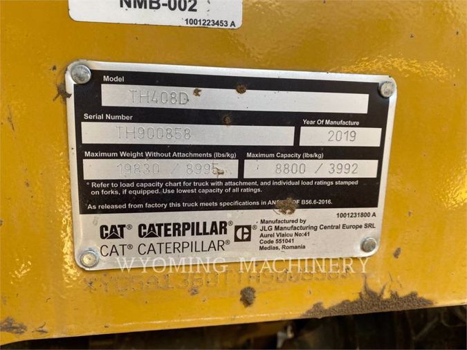 2019 CATERPILLAR TH408D