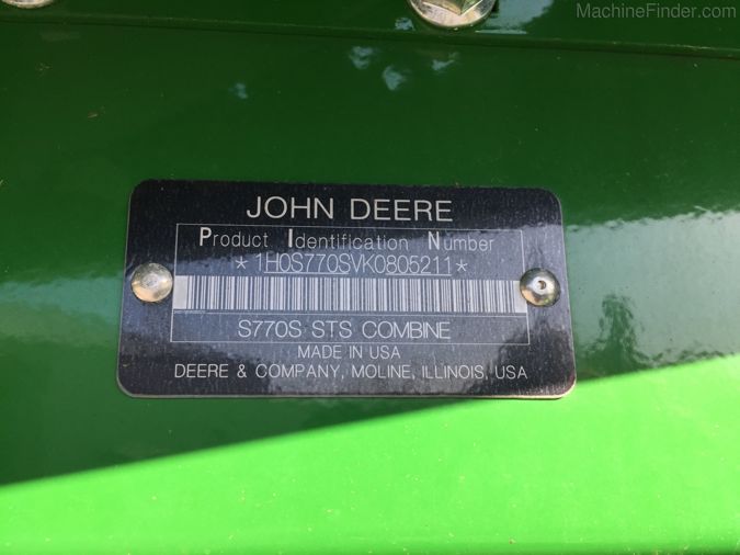 2019 JOHN DEERE S770
