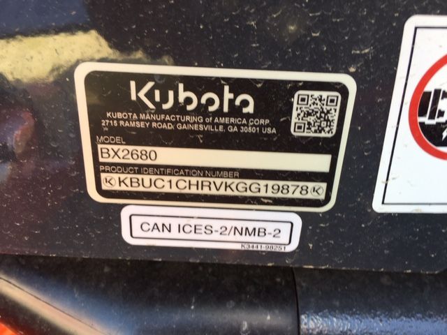 2019 KUBOTA BX2680