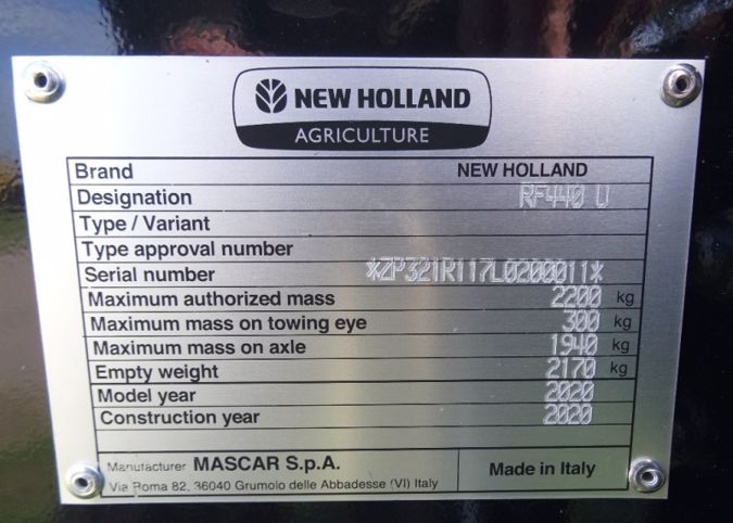 2020 NEW HOLLAND RF440