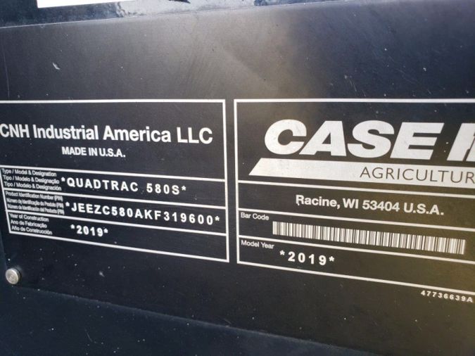 2019 CASE IH STX STEIGER 580